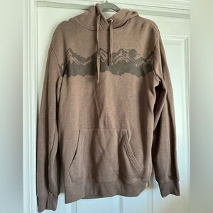 Men’s 10 Size Medium Brown Mountain Graphic Organic Cotton Tencel Sweatshirt